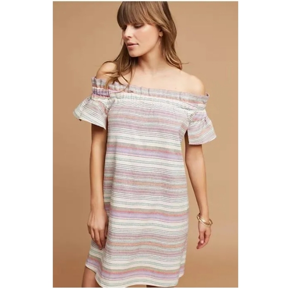 Corey Lynn Calter Off Shoulder Ruffle Dress Large Petite - Picture 1 of 10